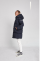 Stylish women's down jacket ADD in dark blue color with natural filler