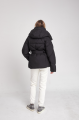 Short black down jacket with natural filling