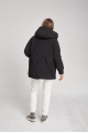 Women's short black down jacket in OVERSIZE style with natural filler