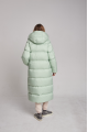 Long women's down jacket ADD in mint color with natural filling