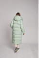 Long women's down jacket ADD in mint color with natural filling