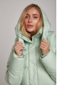 Long women's down jacket ADD in mint color with natural filling