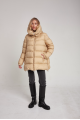 Stylish women's down jacket ADD in caramel color with natural filler