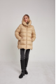 Stylish women's down jacket ADD in caramel color with natural filler