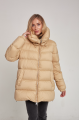 Stylish women's down jacket ADD in caramel color with natural filler