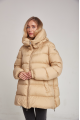 Stylish women's down jacket ADD in caramel color with natural filler