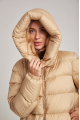 Stylish women's down jacket ADD in caramel color with natural filler