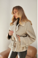 Women's vintage sheepskin coat made of natural white sheepskin