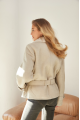 Women's vintage sheepskin coat made of natural white sheepskin