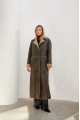 Stylish sheepskin coat made of natural gray sheepskin in VINTAGE style