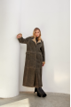 Stylish sheepskin coat made of natural gray sheepskin in VINTAGE style