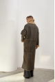 Stylish sheepskin coat made of natural gray sheepskin in VINTAGE style