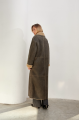 Stylish sheepskin coat made of natural gray sheepskin in VINTAGE style