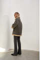 Stylish vintage sheepskin coat of gray color made of natural sheepskin