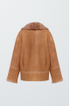 Stylish brown suede sheepskin coat