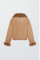 Short brown sheepskin coat