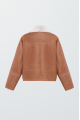 Short brown sheepskin coat