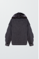 Dark gray coat with fox fur