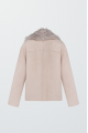 Reversible suede sheepskin coat in beige color