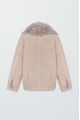 Stylish beige suede sheepskin coat