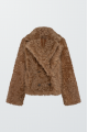 Reversible suede sheepskin coat in camel color