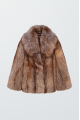 Stylish brown fox fur coat