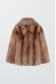 Stylish brown fox fur coat