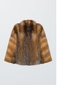 Brown fox fur coat
