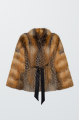 Brown fox fur coat