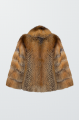 Brown fox fur coat