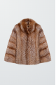 Women's brown fox fur coat