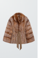 Women's brown fox fur coat