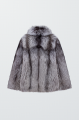 Stylish gray fur coat made of black fox