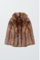 Stylish brown fox fur coat