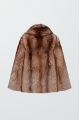 Stylish brown fox fur coat