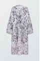 Long white Canadian fox fur coat with hood