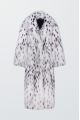 Long women's white Canadian fox fur coat
