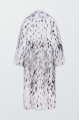 Long women's white Canadian fox fur coat