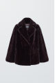 Chocolate-colored coat made of eco-friendly mink fur