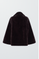 Chocolate-colored coat made of eco-friendly mink fur