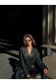 Black woven leather jacket