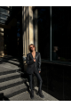Black woven leather jacket