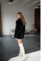 Women's two-sided sheepskin jacket made of natural black colored sheepskin