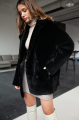 Women's two-sided sheepskin jacket made of natural black colored sheepskin