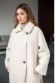 Women's two-sided long white sheepskin coat