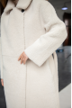 Women's two-sided long white sheepskin coat