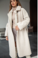 Women's two-sided long white sheepskin coat