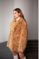 Women's two-sided sheepskin jacket made of natural caramel colored sheepskin