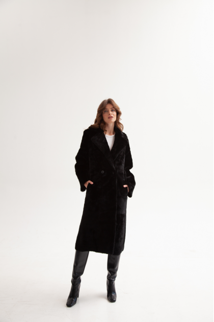 OVERSIZE black sheepskin coat