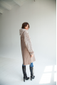 Long sheepskin coat in OVERSIZE style made of natural sheepskin in ash brown color